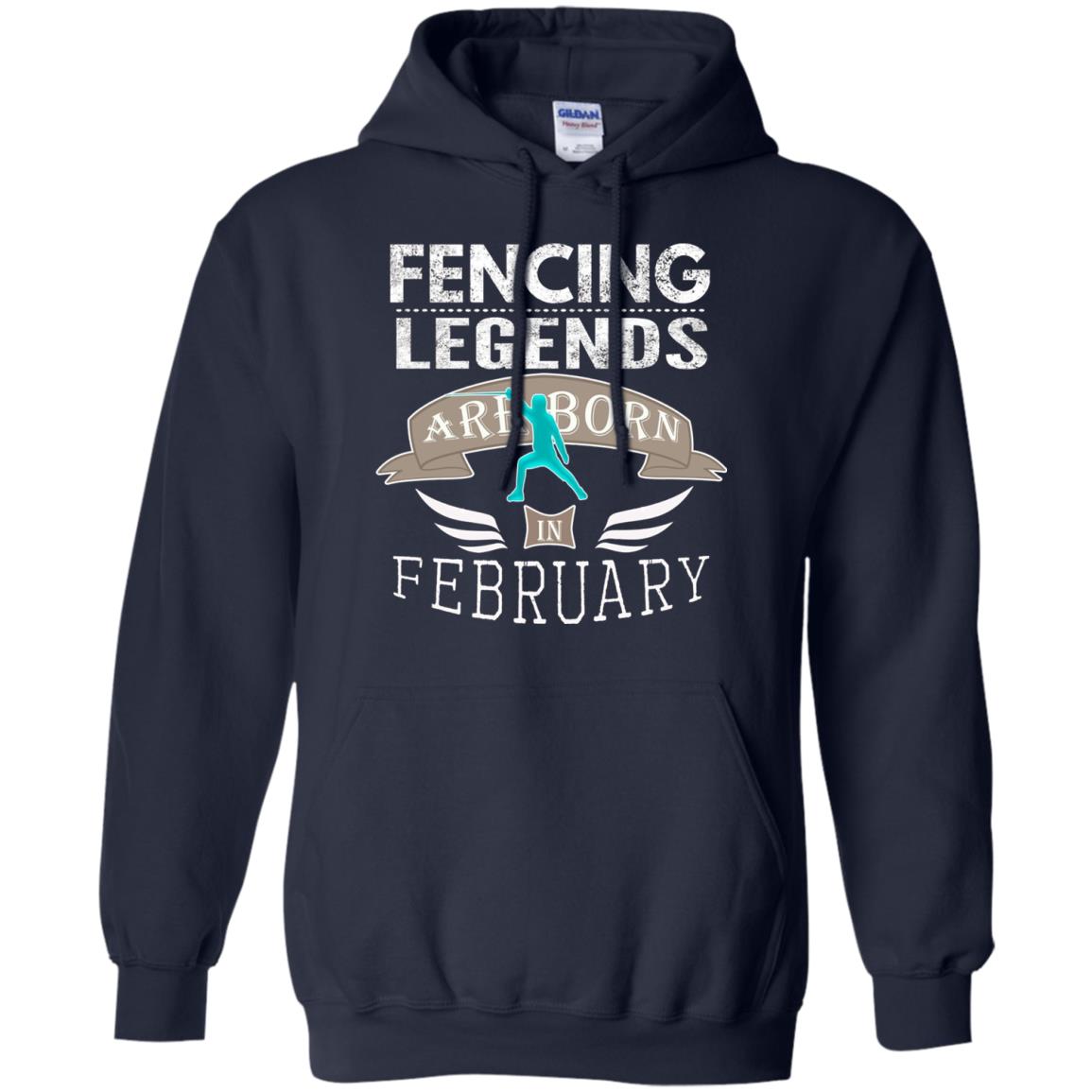 Fencing Legends Are Born In February Fencing Lover T-shirt Navy