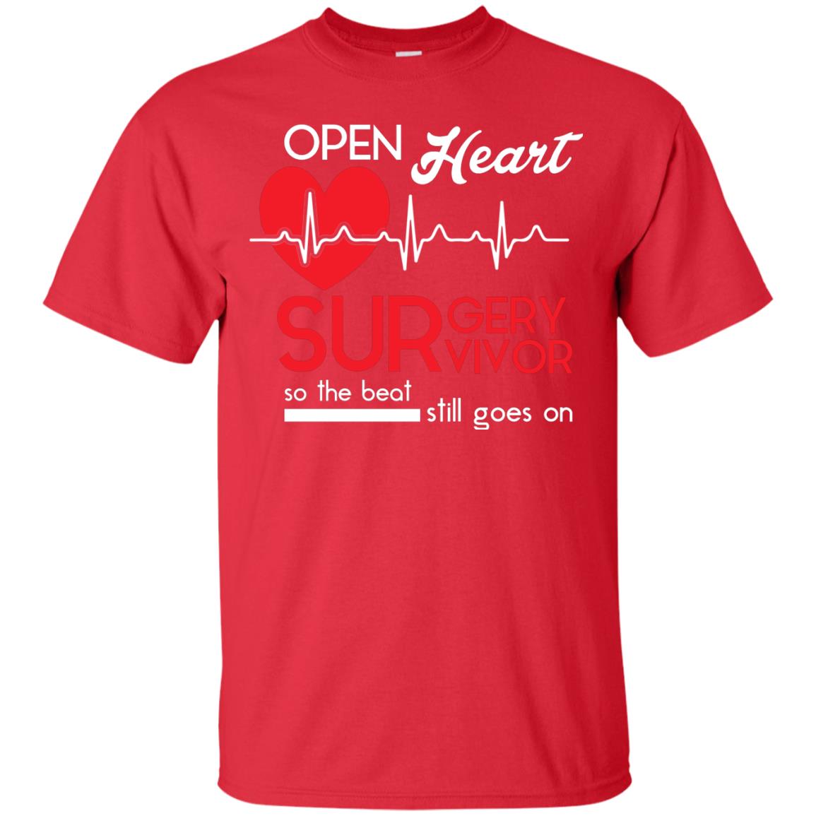 Open Heart Surgery Survivor Heart Desease T-shirt Red