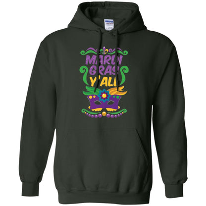 Mardi Gras T Shirt Mardi Gras Y_all T-shirt Forest Green