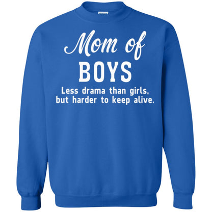 Mom Of Boys Less Drama Than Girls But Harder To Keep Alive T-shirt Mothers Day Royal