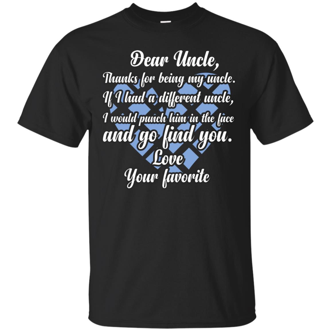 Dear Unclethank For Being My Uncle Family T-shirt Black