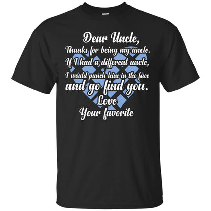 Dear Unclethank For Being My Uncle Family T-shirt Black