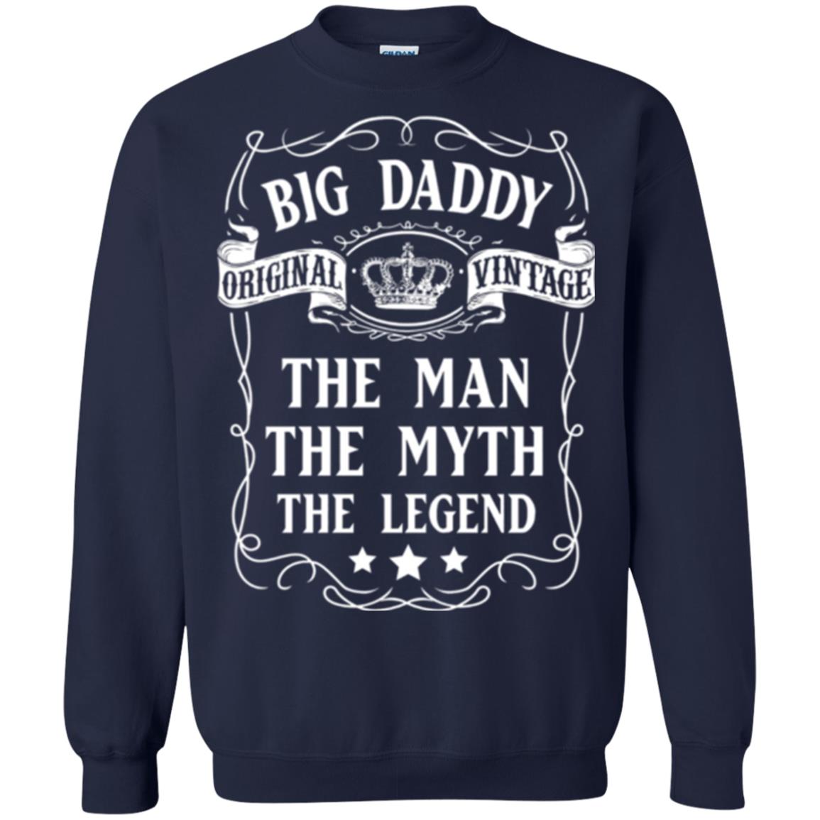 Big Daddy Original Vintage The Man Myth Legend Grandfather T-shirt Navy