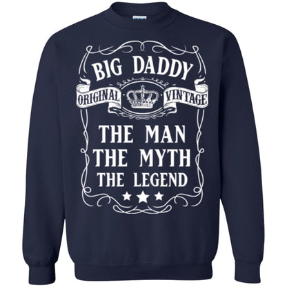 Big Daddy Original Vintage The Man Myth Legend Grandfather T-shirt Navy