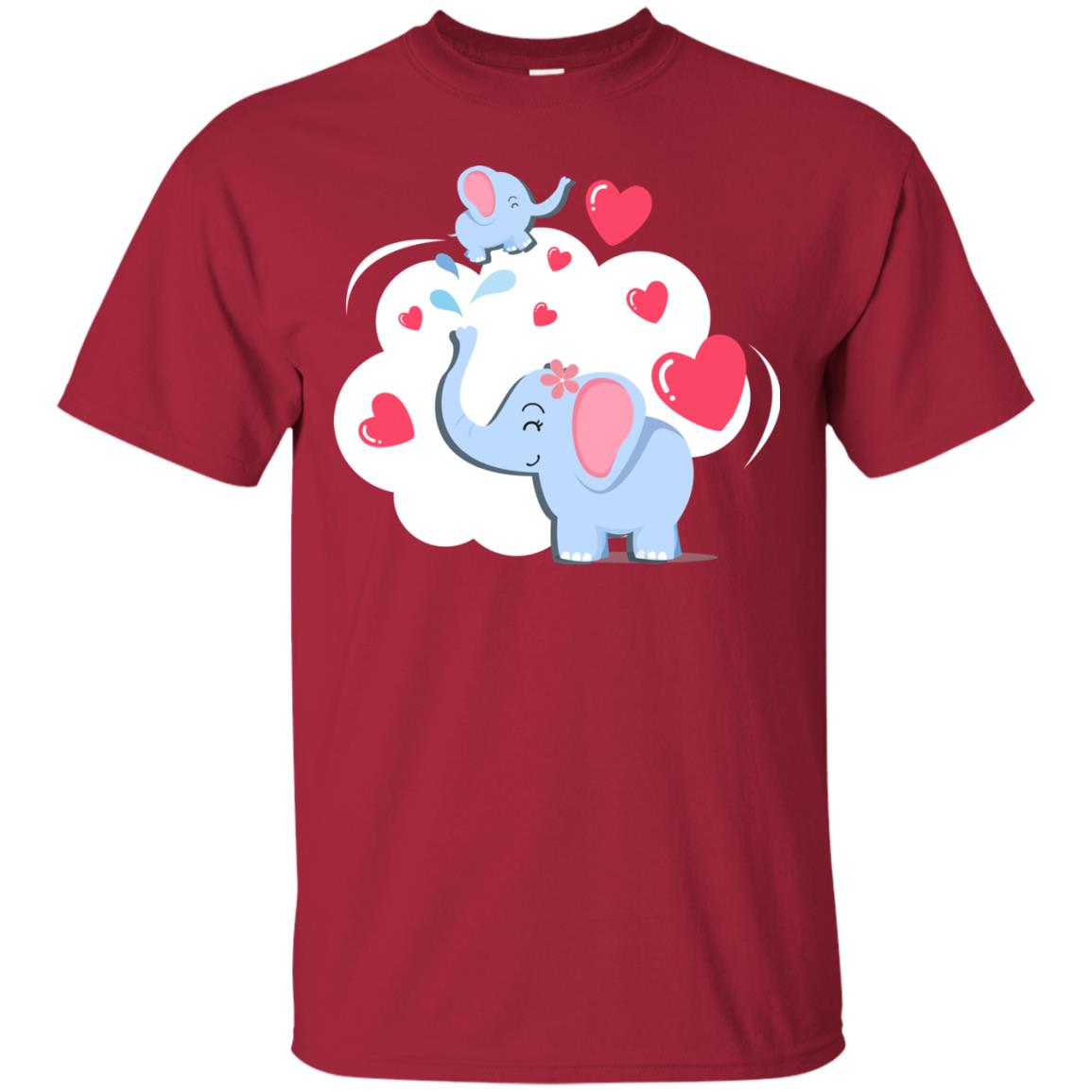 Mothers Day On 13th Of May Elephant Mom And Kid Shirt Cardinal