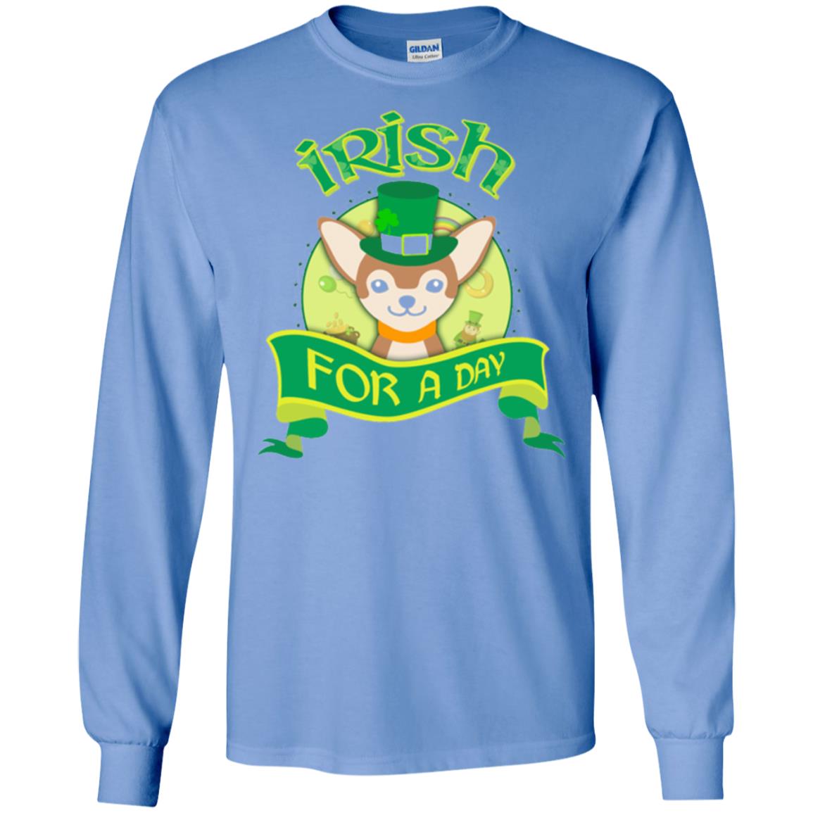 Saint Patrick_s Day T-shirt Amazing I_m Irish Chihuahua Carolina Blue