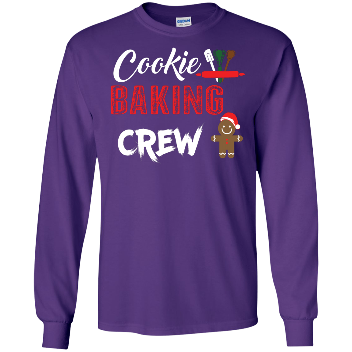 Christmas T-Shirt Cookie Baking Crew Purple
