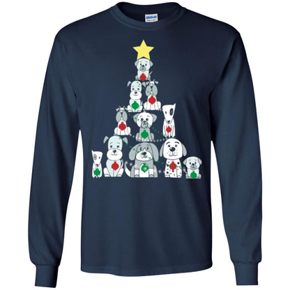 Dogs Lovers T-shirt Christmas Tree By Dogs Navy