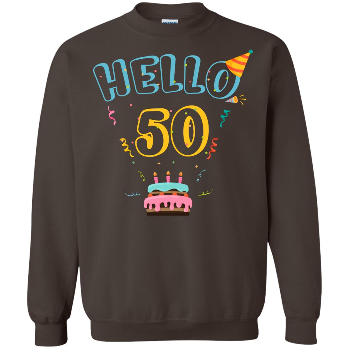 Hello 50 Fifty 50th 1968s Birthday Gift Shirt Dark Chocolate