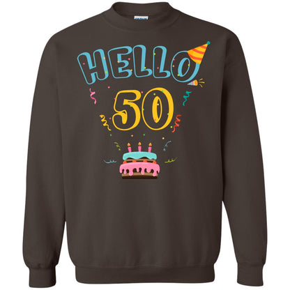 Hello 50 Fifty 50th 1968s Birthday Gift Shirt Dark Chocolate