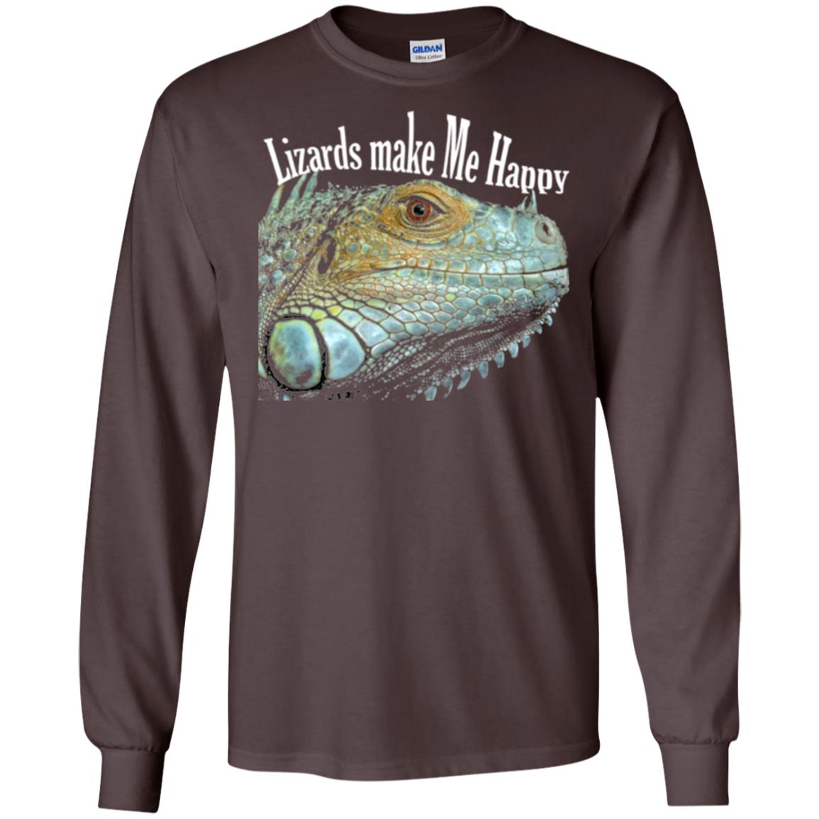 Reptiles Lovers T-shirt Lizards Make Me Happy Dark Chocolate