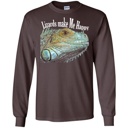 Reptiles Lovers T-shirt Lizards Make Me Happy Dark Chocolate