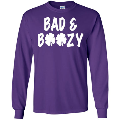 Bad And Boozy St. Patrick_s Day T-shirt Purple