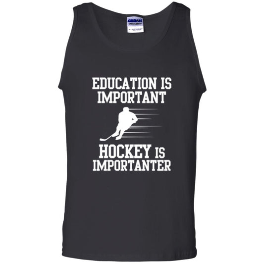 Hockey T-shirt Education Is Important Hockey Is Importanter Black