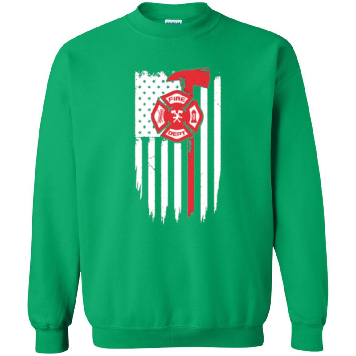 Firefighter T-shirt American Flag Proud Of Us Fireman Irish Green