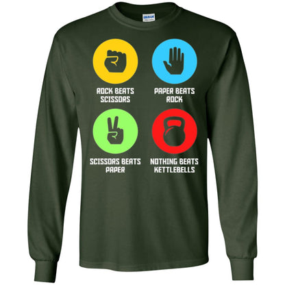 Fitness Gym Sports T-shirt Funny Nothing Beats Kettlebells Forest Green