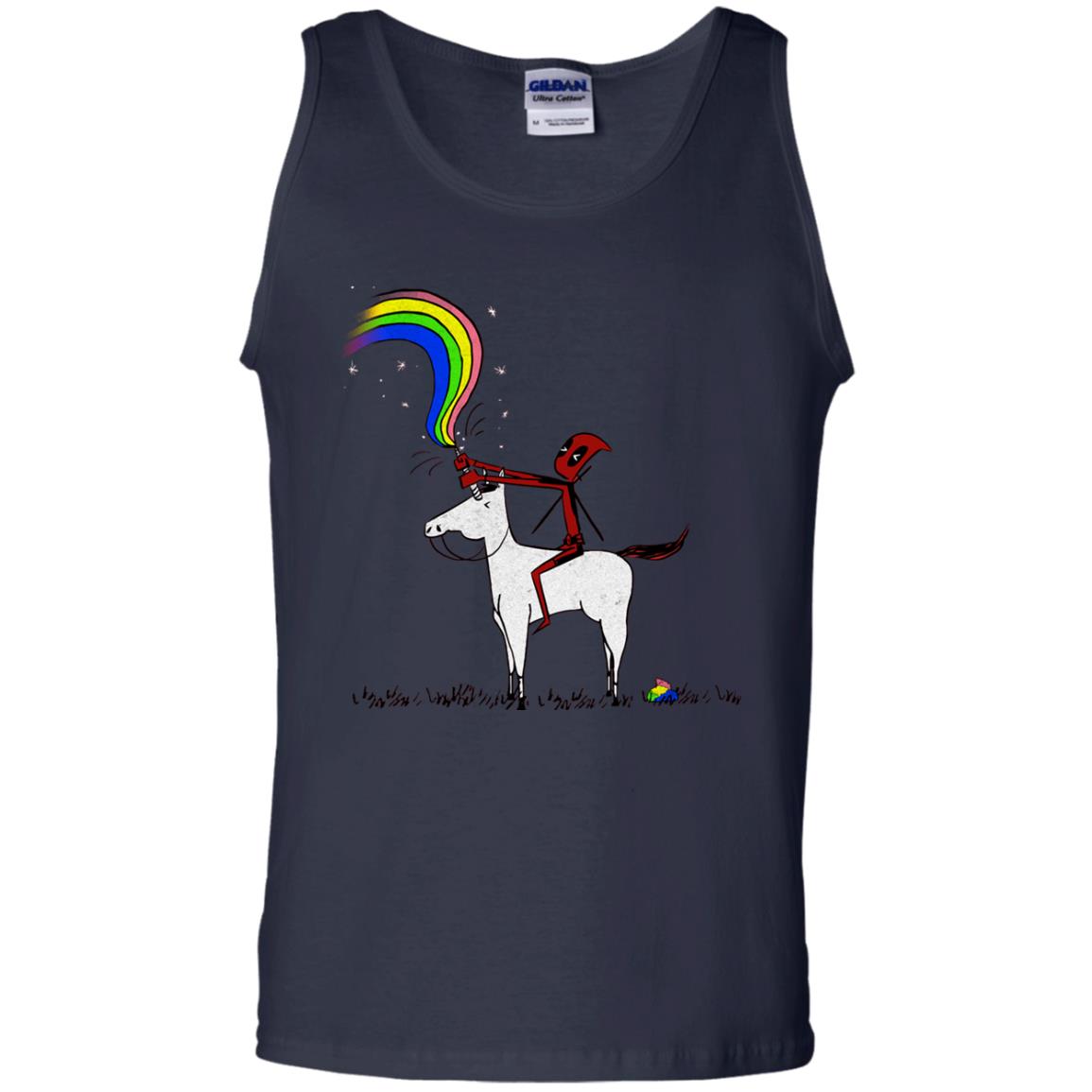 Deadpool With Unicorn Movie T-shirt Navy