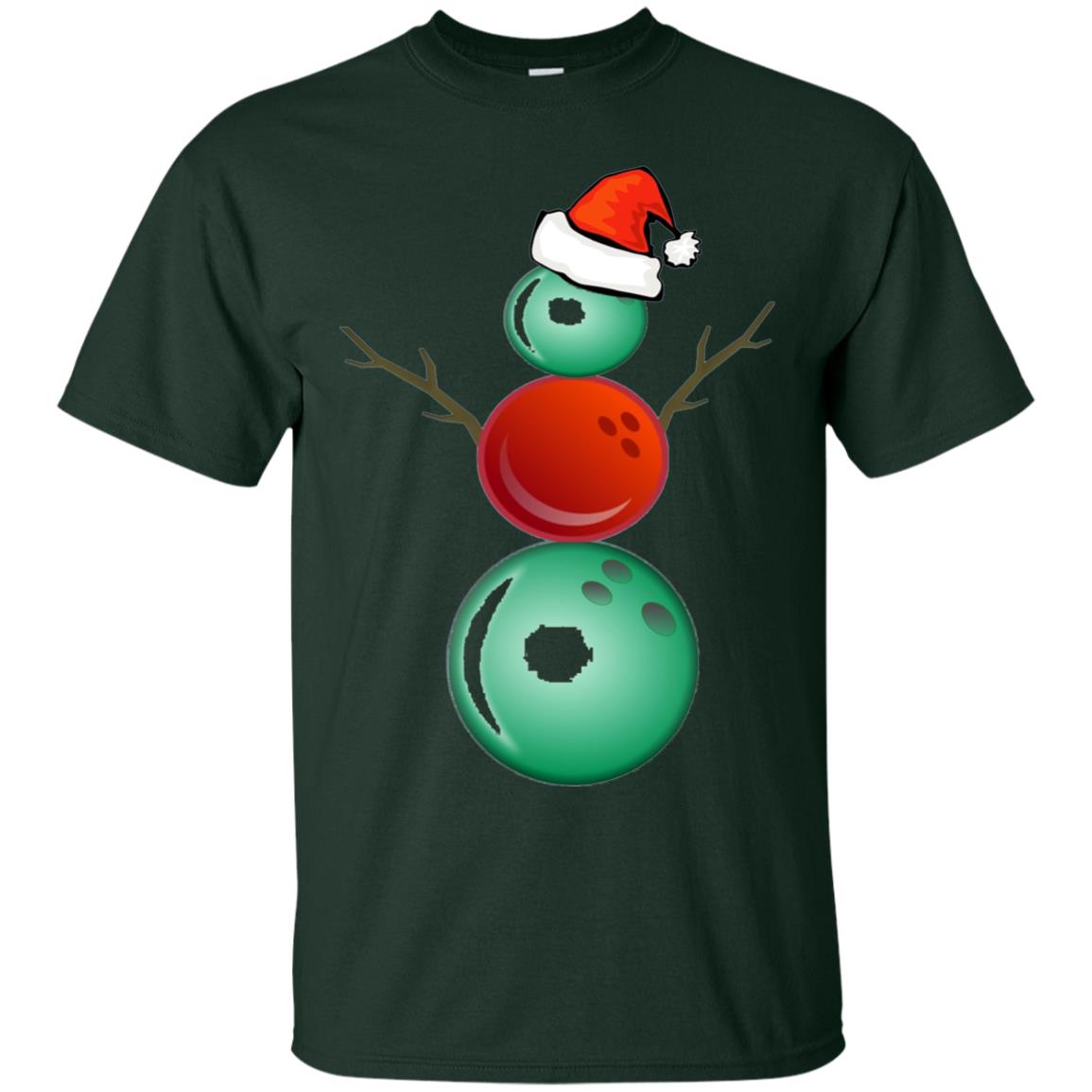 Funny Christmas Shirts Bowling Snowman Forest