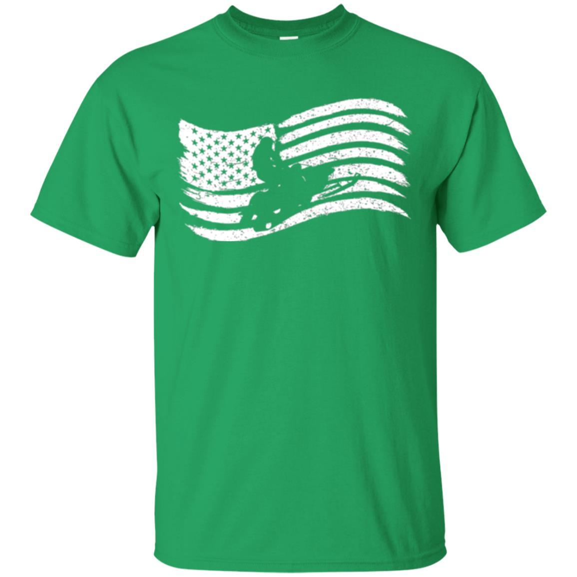 Snowmobile Rider T-shirt American Flag Irish Green