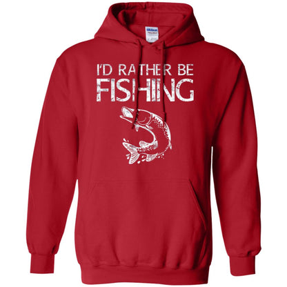 Funny Fisherman T-shirt I_d Rather Be Fishing Red