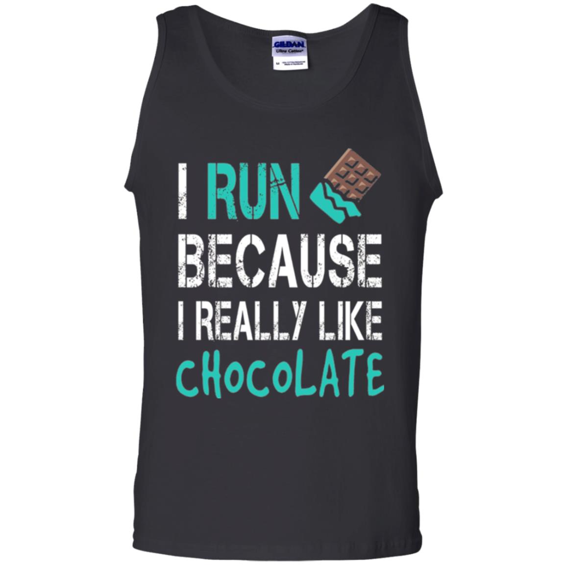 Runner T-shirt I Run Because I Really Like Chocolate Black