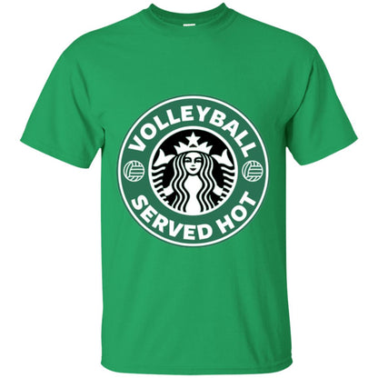 Volleyball Lovers T-shirt Served Hot Irish Green