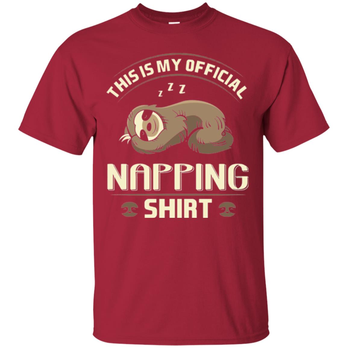 Lazy Baby Sloth My Official Napping T-shirt Cardinal
