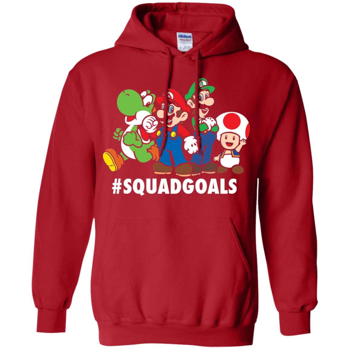 Nintendo Super Mario Luigi #squadgoals Gamer T-shirt Red