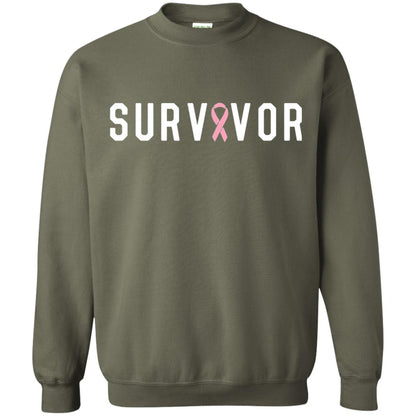 Breast Cancer Survivor We Did It T-shirt Pink Ribbon Military Green
