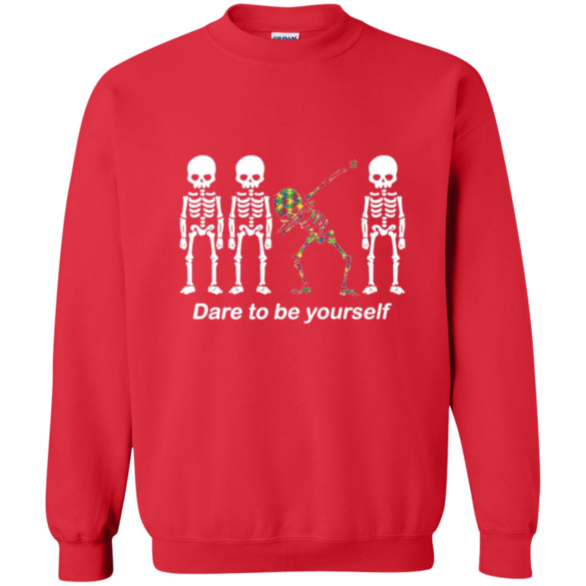 Dabbing T-shirt Dabbing Skeleton Dare To Be Yourself Red