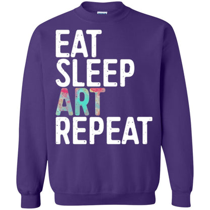 Artist T-shirt Eat Sleep Art Repeat Purple