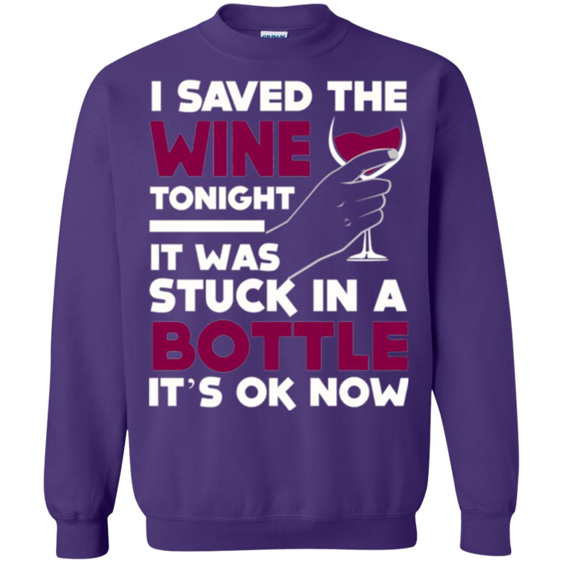 Funny Wine T-shirt I Save The Wine Tonight Purple
