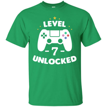 Level 7 Unlocked Gamer T-shirt Irish Green