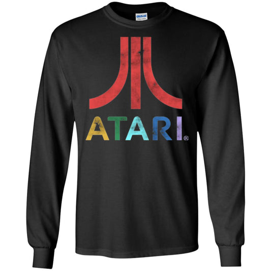 Colorful Retro Atari Gaming Logo T-shirt Black
