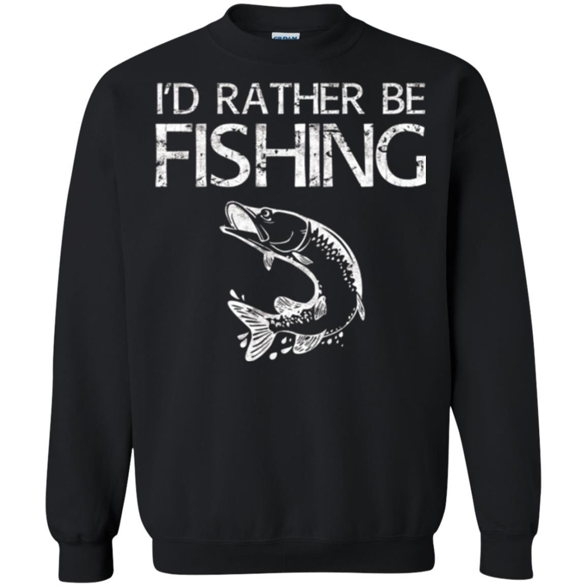 Fisherman T-shirt I'd Rather Be Fishing Black