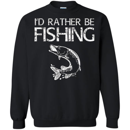 Fisherman T-shirt I'd Rather Be Fishing Black