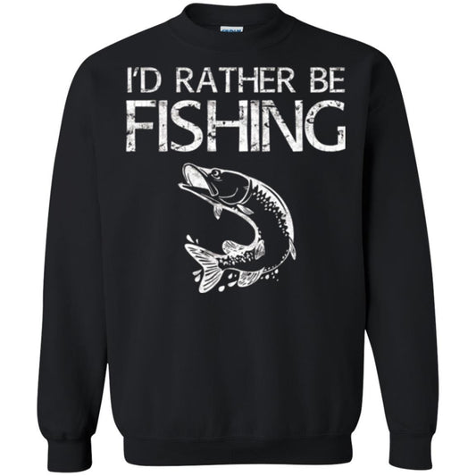 Fisherman T-shirt I'd Rather Be Fishing Black