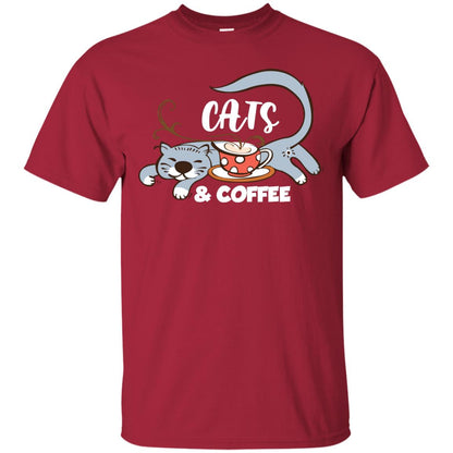 A Good Day Start With Cat And Coffee Cat Lover T-shirt Cardinal