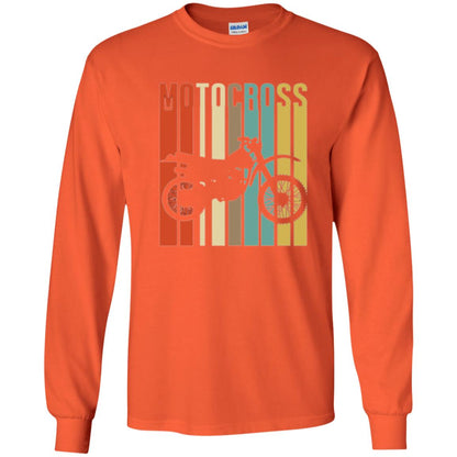 Dirt Bike Silhouette T-shirt Cool Vintage Motocross Orange
