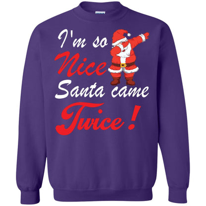Im So Nice Santa Came Twice Gift Shirt X-mas Quote Shirt Purple