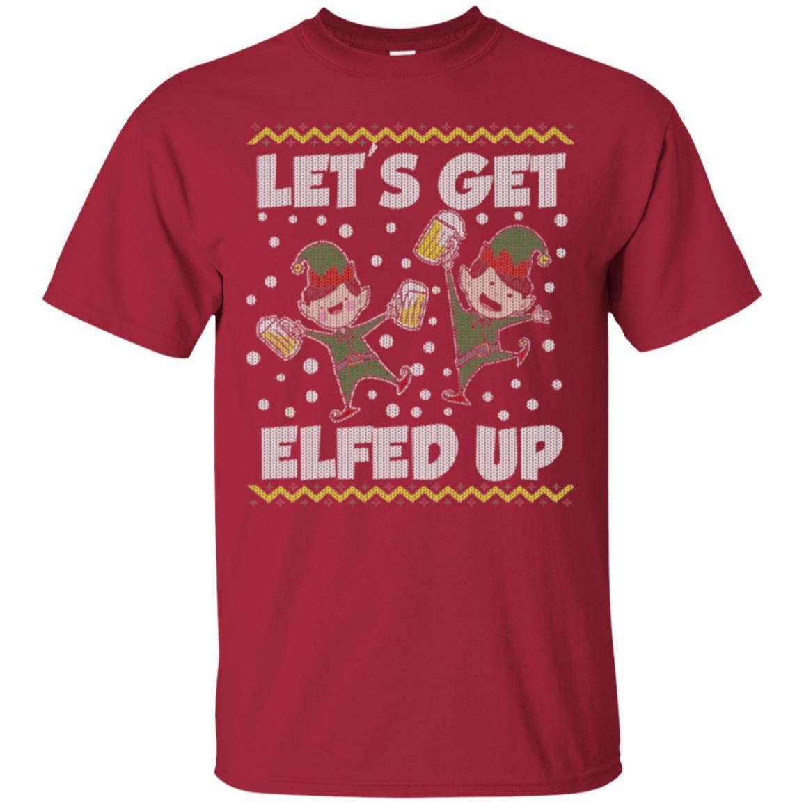 Christmas T-shirt Let's Get Elfed Up Cardinal