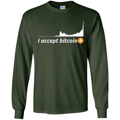 Cryptocurrency T-shirt I Accept Bitcoin Forest Green