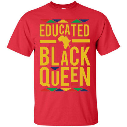 African Dna Pride T-shirt Dashiki Educated Black Queen Red