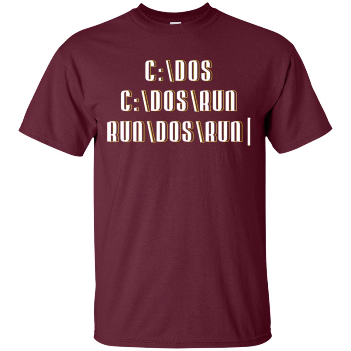 Programmer T-shirt Run Dos Run Maroon