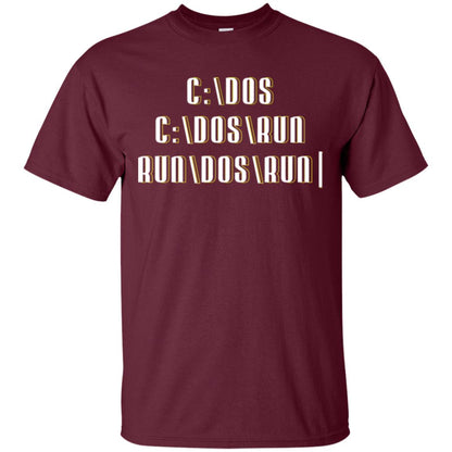 Programmer T-shirt Run Dos Run Maroon