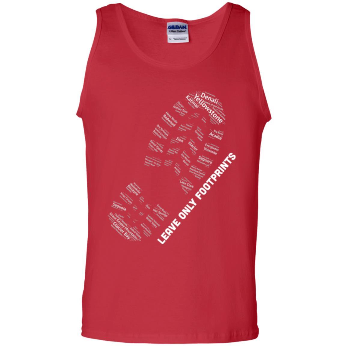 National Parks Boot Print Shirt Listing All T-shirt Red