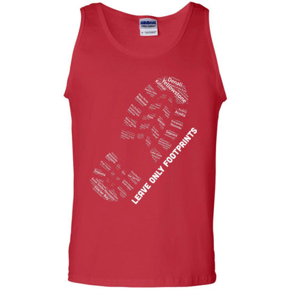 National Parks Boot Print Shirt Listing All T-shirt Red