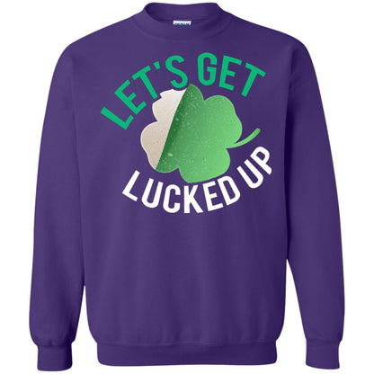 Let's Get Lucked Up Shamrocks Saint Patrick's Day T-shirt Purple
