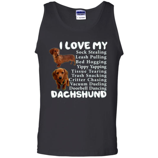 Dachshund T-shirt Sock Stealing Bed Hogging Black