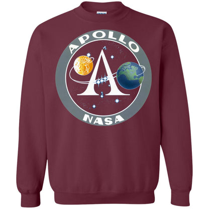 Apollo Program Moon Landing Patch Print Nasa Astronomy T-shirt Maroon